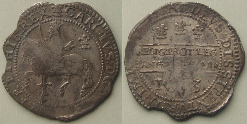 Charles I Oxford mint declaration halfcrown 1643 Charles I Oxford mint declaration halfcrown 1643